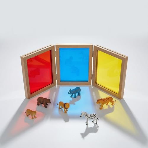 Tri-Fold Sensory Mirror for Light Table Observation and Shadow Play