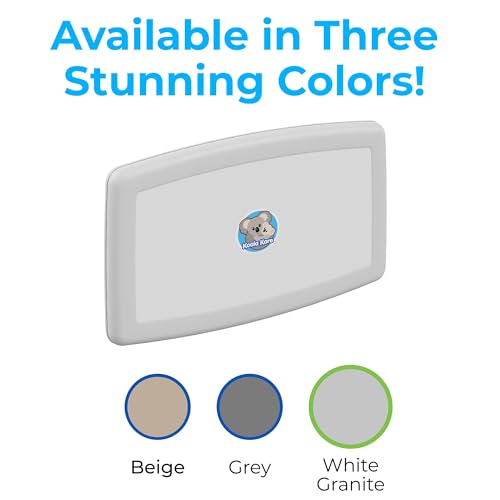 Horizontal Wall-Mounted Baby Changing Station - White Granite