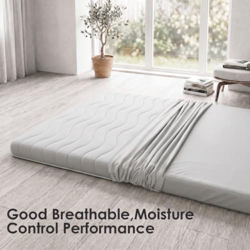 Queen Futon Mattress Cover, Zippered & Machine Washable, Grey