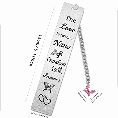 Nana Bookmark Gifts for Grandma - Love Reading Nanny Bookmark for Mother's Day Christmas Birthday from Granddaughter or Grandson