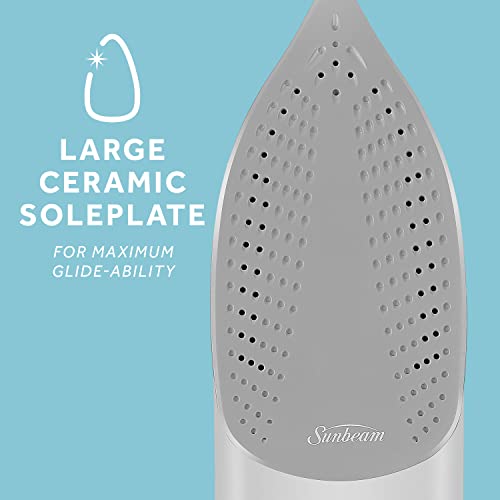 Turbo Steam Iron - 1700W Nonstick Ceramic Soleplate with Auto-Off