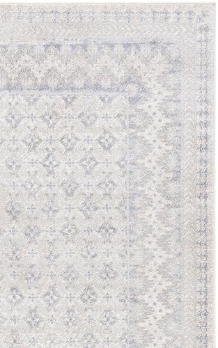 SAFAVIEH Brentwood Collection Runner Rug - 2' x 14', Ivory & Grey, Traditional Oriental Distressed Design, Non-Shedding & Easy Care, Ideal for High Traffic Areas in Living Room, Bedroom (BNT899B)