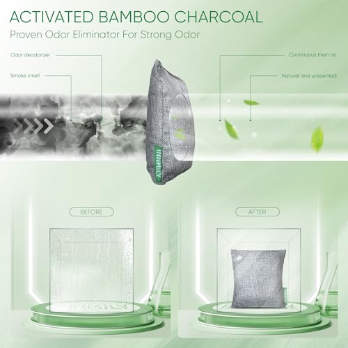 Activated Bamboo Charcoal Air Purifying Bags - 6 Pack Shoe Odor Absorber