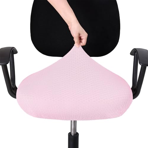 Stretch Jacquard Office Chair Seat Cover - Pink Anti-Dust Protector