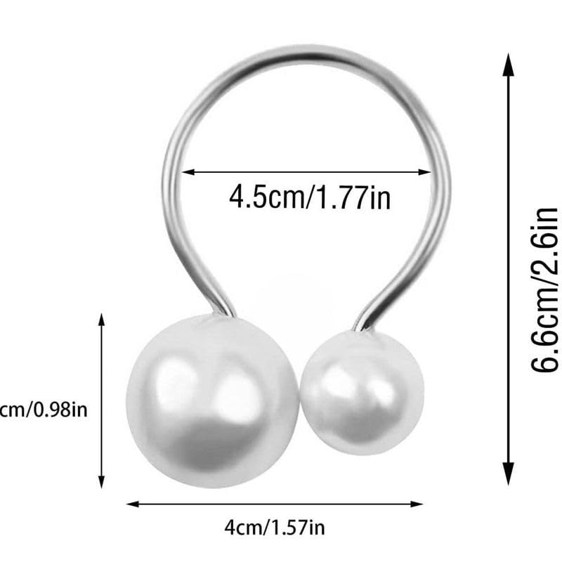 Round-Rose Gold Pearl Napkin Rings Set of 6 for Wedding & Party Table Decorations