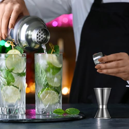 Double Stainless Steel Jigger Set - 1 oz & 1.5 oz Bartending Measuring Cups