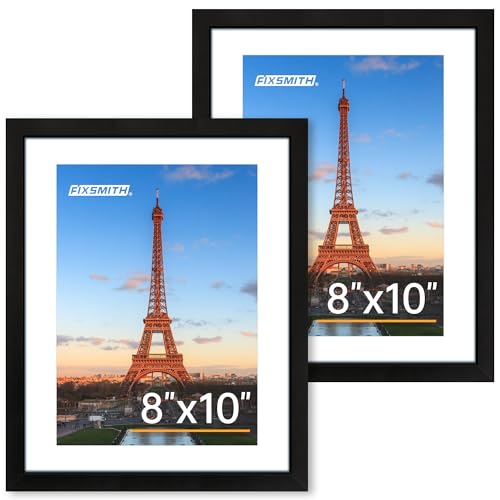 FIXSMITH 8x10 Picture Frame Set of 2 with HD Plexiglass for Wall or Tabletop