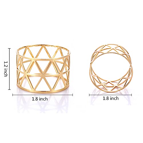 24 Pack Gold Round Metal Napkin Rings - Elegant Table Decor for Weddings & Holidays