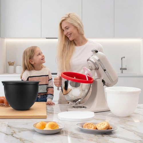 Silicone Mixing Bowl Liners with Lids for 5-Quart Stand Mixers, 3-Pack