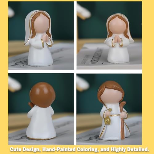 12-Piece Mini Nativity Scene Set - Faceless Resin Christmas Figurines