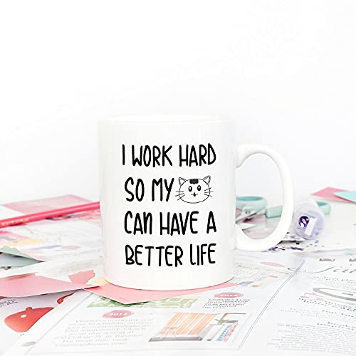 Funny Cat Lover Coffee Mug 11oz - Hilarious Quote for Husband Wife Mom Dad