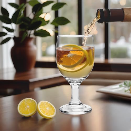 Modern Clear Wine Glasses - 10.5 Oz Long Stem Goblet Set of 4