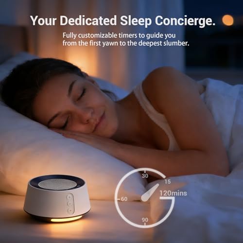 White Noise Sound Machine with 20 Soothing Sounds & 10-Color Night Light