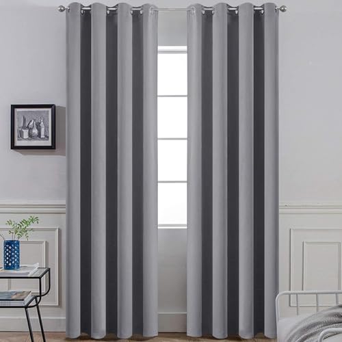 Room Darkening Curtains 52x84 inch Grommet - 2 Panels Blackout Drapes