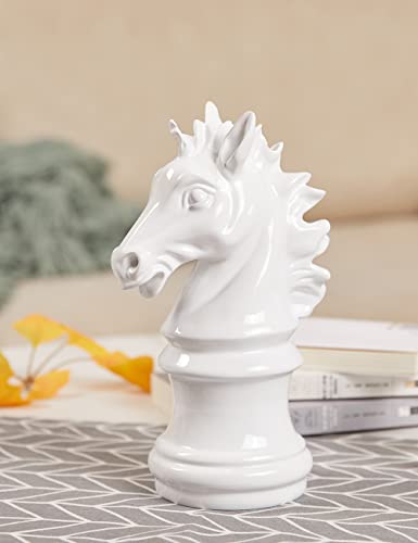 NENBOLEC White Chess Knight Statue 10 Inch Modern Home Decor