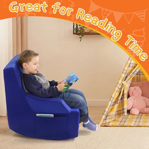 Sensory Rocking Chair for Kids with Safety Belts, Foam Balance Seat