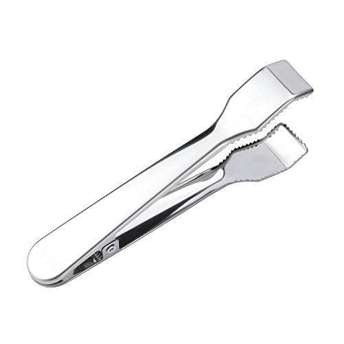 TRUSBER 1 Pack Stainless Steel Ice Tongs 6.7 Inches for Ice & Food Serving