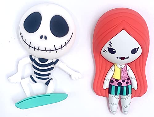 Nightmare Before Christmas Summer Jack Skellington & Sally 3D Foam Magnetic Set