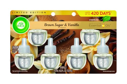 Plug-In Scented Oil Refills - Brown Sugar & Vanilla Air Freshener (6 Count)