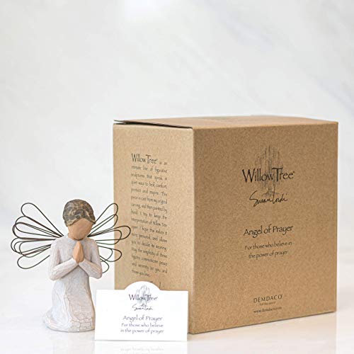Sculpted Kneeling Angel Figurine - Hand-Painted Prayer & Baptism Gift