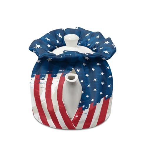 American Flag Insulated Teapot Cozy, Patriotic Kitchen Kettle Cover