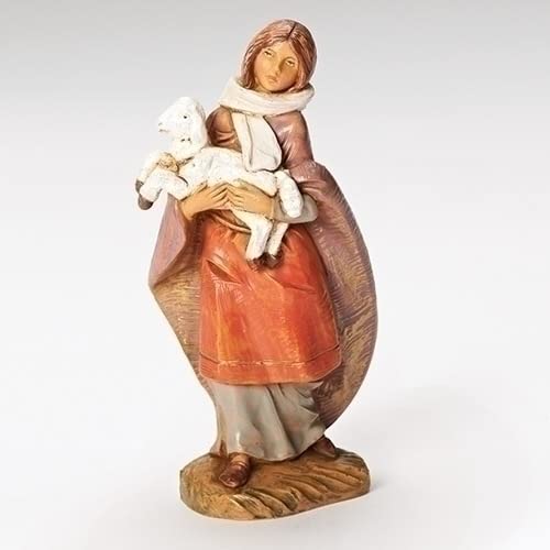 Emma The Shepherdess 5-Inch Nativity Figure, Hand-Painted Collectible