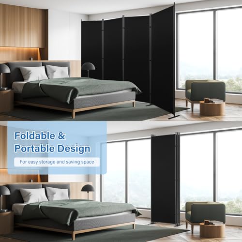4-Panel Folding Room Divider, 88-Inch Portable Privacy Screen for Home