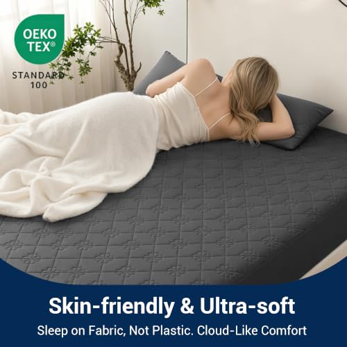 100% Waterproof Queen Mattress Protector - Noiseless, Soft & Deep Pocket