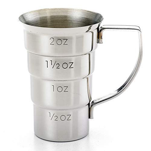 Barfly M37108 Drink Jigger with Handle - 2 oz Stainless Steel Bar Tool - Variation with Handle