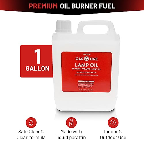 Gas One 2 Pack Liquid Paraffin Lamp Oil - 1 Gallon, Smokeless & Odorless for Indoor & Outdoor Lamps, Lanterns, Tiki Torches