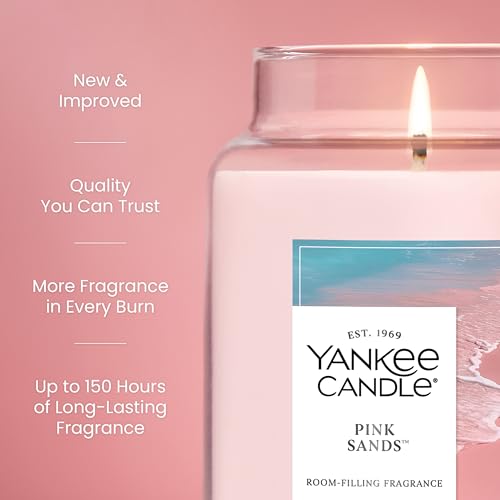 Pink Sands Scented Candle - 22 oz Large Glass Jar with 150 Hour Burn Time
