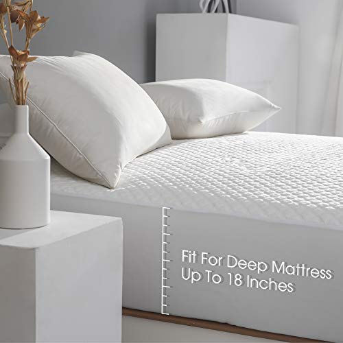Waterproof King Size Mattress Protector - Bamboo Cooling, Fits 18" Deep