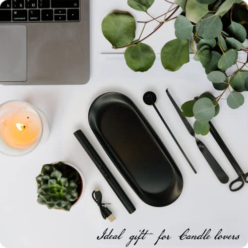 Candle Accessories Kit with Electric Lighter, Wick Trimmer & Snuffer