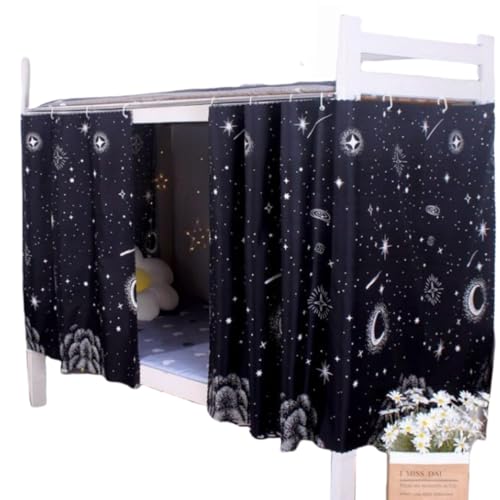 Dorm Bunk Bed Privacy Curtains - Breathable Single Bed Shading Drapes, 2 Panels