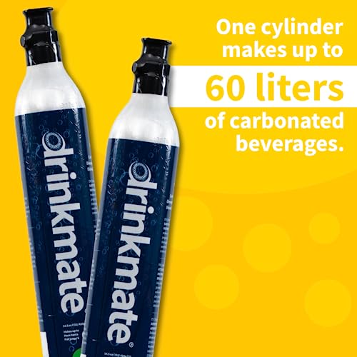 60L CO2 Carbonation Cylinders for Threaded Soda Makers - 2 Pack