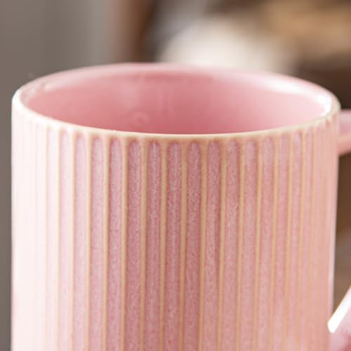 Yundu Flambe Pink Ceramic Tea Cup with Infuser & Lid 15.5oz/470ml