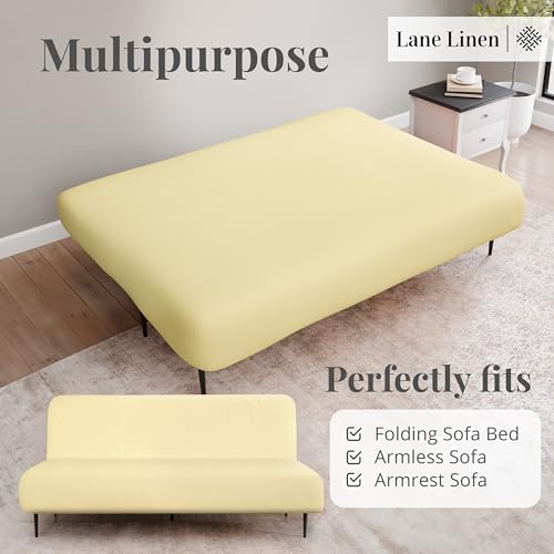 Full Size Stretch Futon Cover - Soft Elastic Slipcover in Pearl Ivory