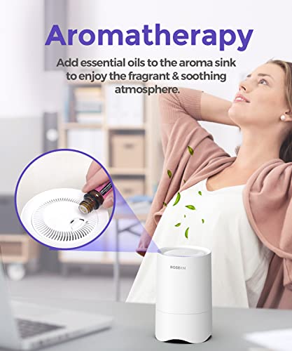Small True HEPA Air Purifier for Home Bedroom with Aromatherapy Diffuser