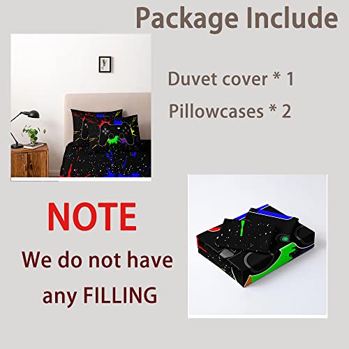 Gamepad Duvet Cover Set - Twin Size Gamer Bedding for Kids and Teens