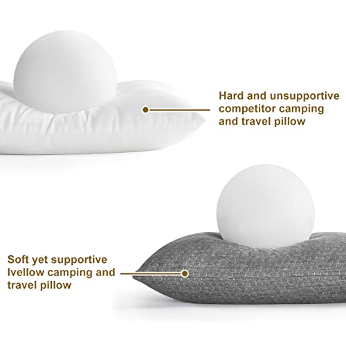 Travel Pillow for Camping - Soft Shredded Memory Foam, Compact & Lightweight