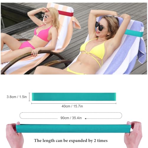 Beach Towel Bands 4 Pack – Elastic Windproof Straps for Cruise & Pool Chairs