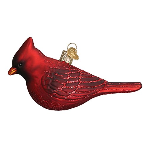 Northern Cardinal Blown Glass Christmas Ornament - Hand-Painted Tree Decor