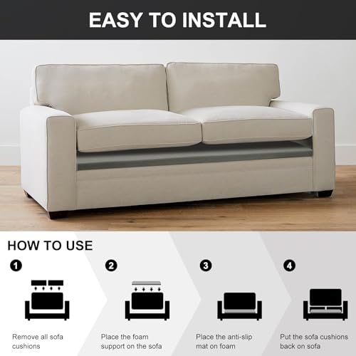 Couch Cushion Support for Sagging Seats - High Density Foam (24x24 Inch)