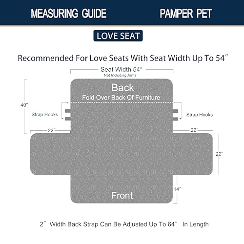 Quilted Multi Grey Stripes Loveseat Cover - 54" Washable Protector