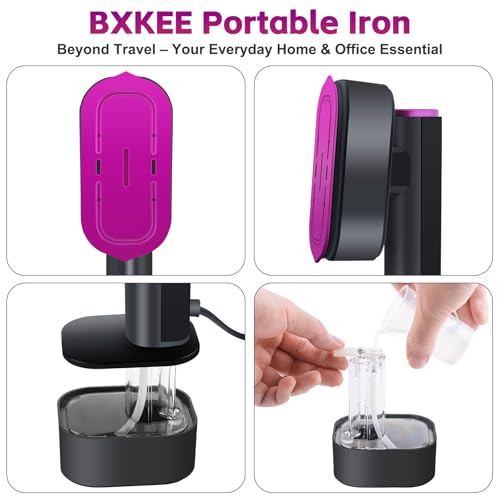 BXKEE 2-in-1 Portable Handheld Garment Steamer & Travel Iron, 1200W, Fast Heat, 190ml Detachable Water Tank, LED Touch Control, 6 Modes