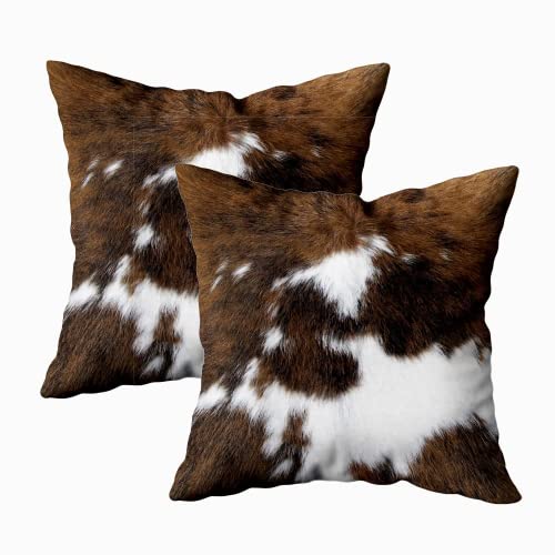 TOMWISH Pack of 2 Christmas Cowhide Print 26x26 Decorative Pillow Covers