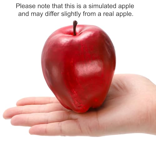 24 Pcs Realistic Artificial Red Apples - Faux Fruit Decor for Home & Parties