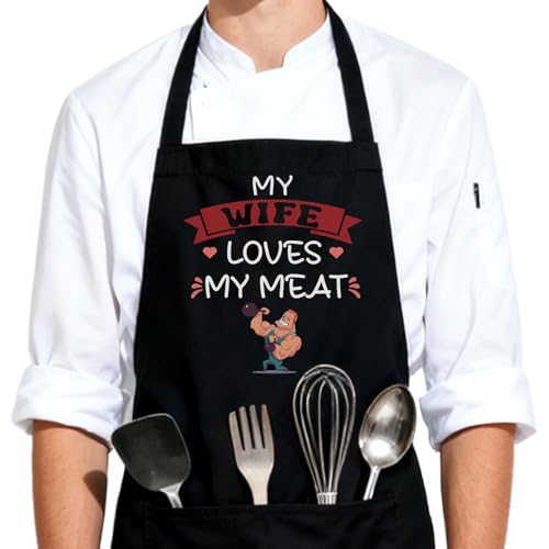 Funny Aprons for Parents, Grandparents & Husband - Cooking & Grilling Apron - Cute Apron