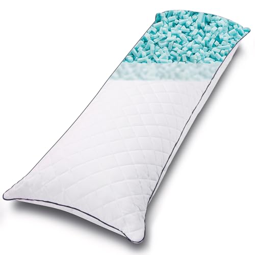 Memory Foam Body Pillow - 20x60 Inch Long Pillow for Adults