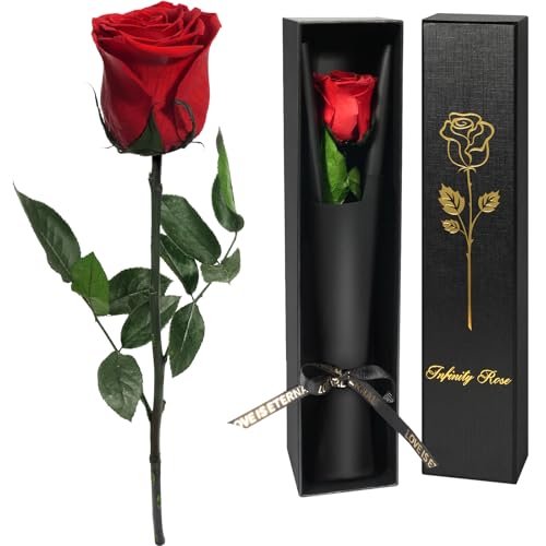 Preserved Real Rose Gift for Her - Eternal Handcrafted Flower in Gift Box